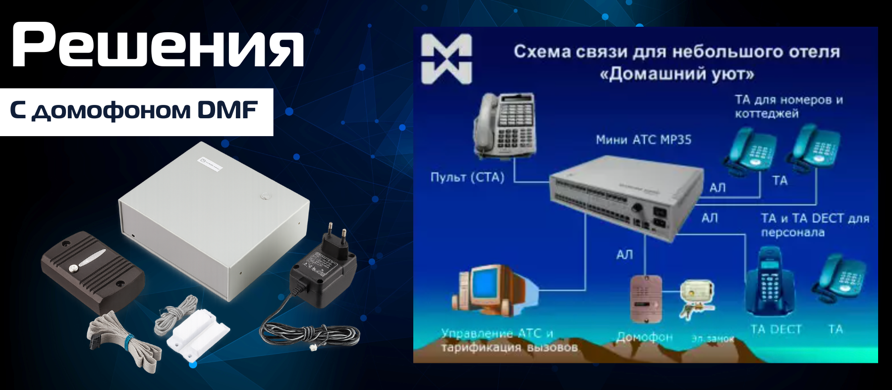Изображение домофона и системы связи небольшого отеля