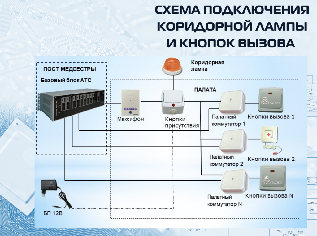 Абонентское переговорное устройство IP54. MXF-vS. Схема подключения коридорной лампы 3