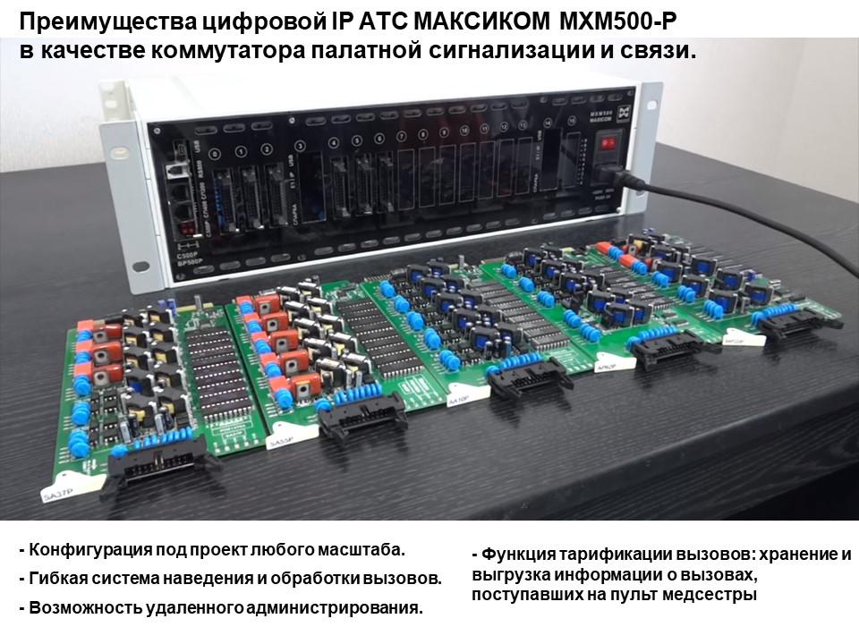 Коммутатор палатной сигнализации и связи для инфекционной больницы.