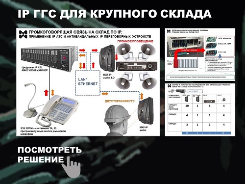 Комплексные системы связи для складов. Пример решения.