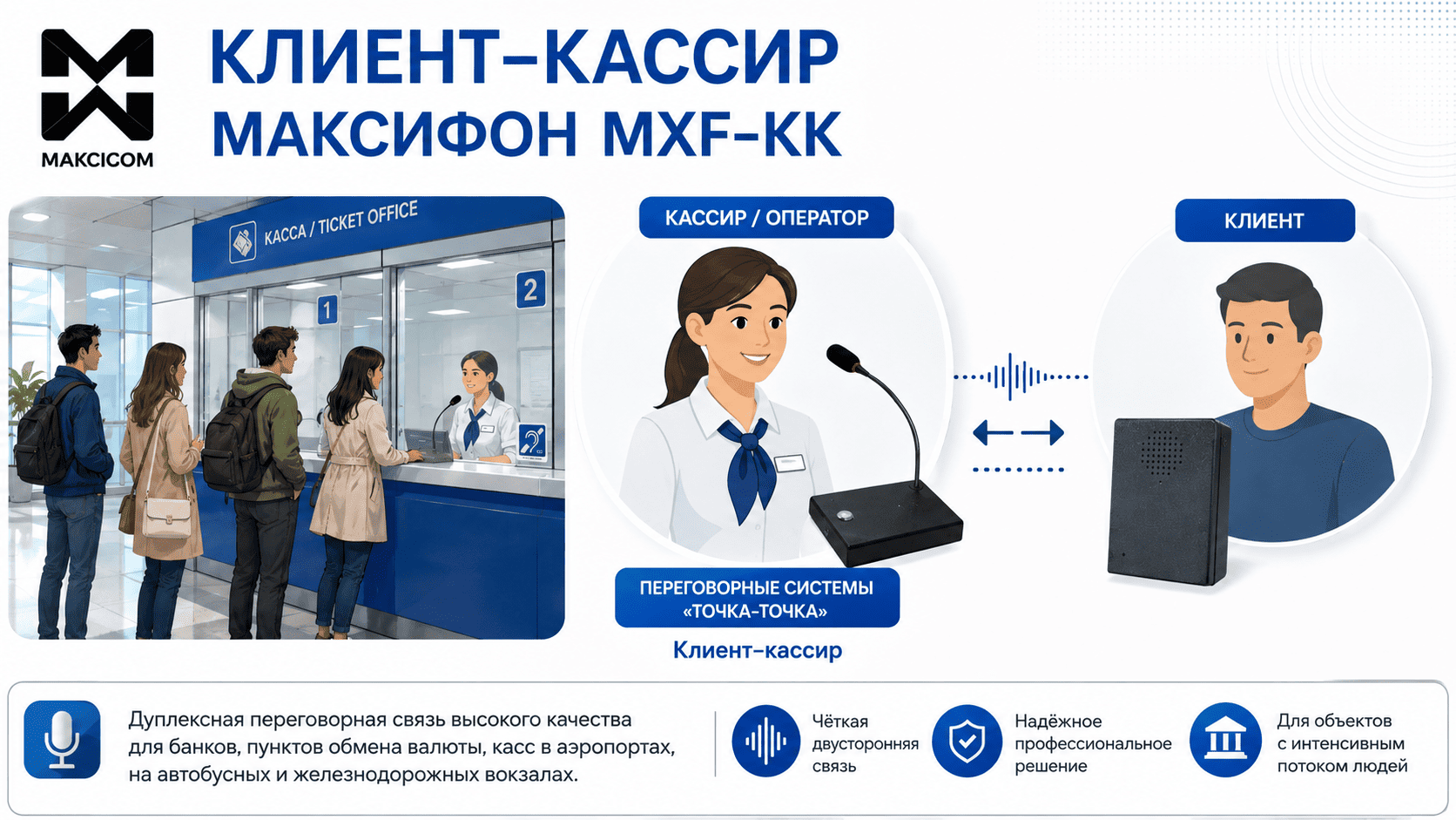 Переговорные системы "точка-точка". Клиент-кассир Переговорное устройство Клиент-Кассир купить