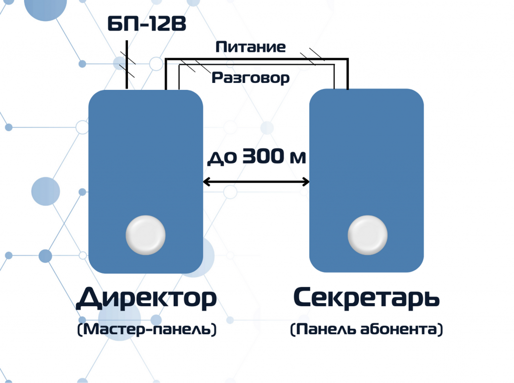 Директор-Секретарь, схема подключения Максифон MXF-DS