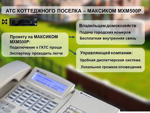 Телефонизация коттеджного поселка - проект MXM500P