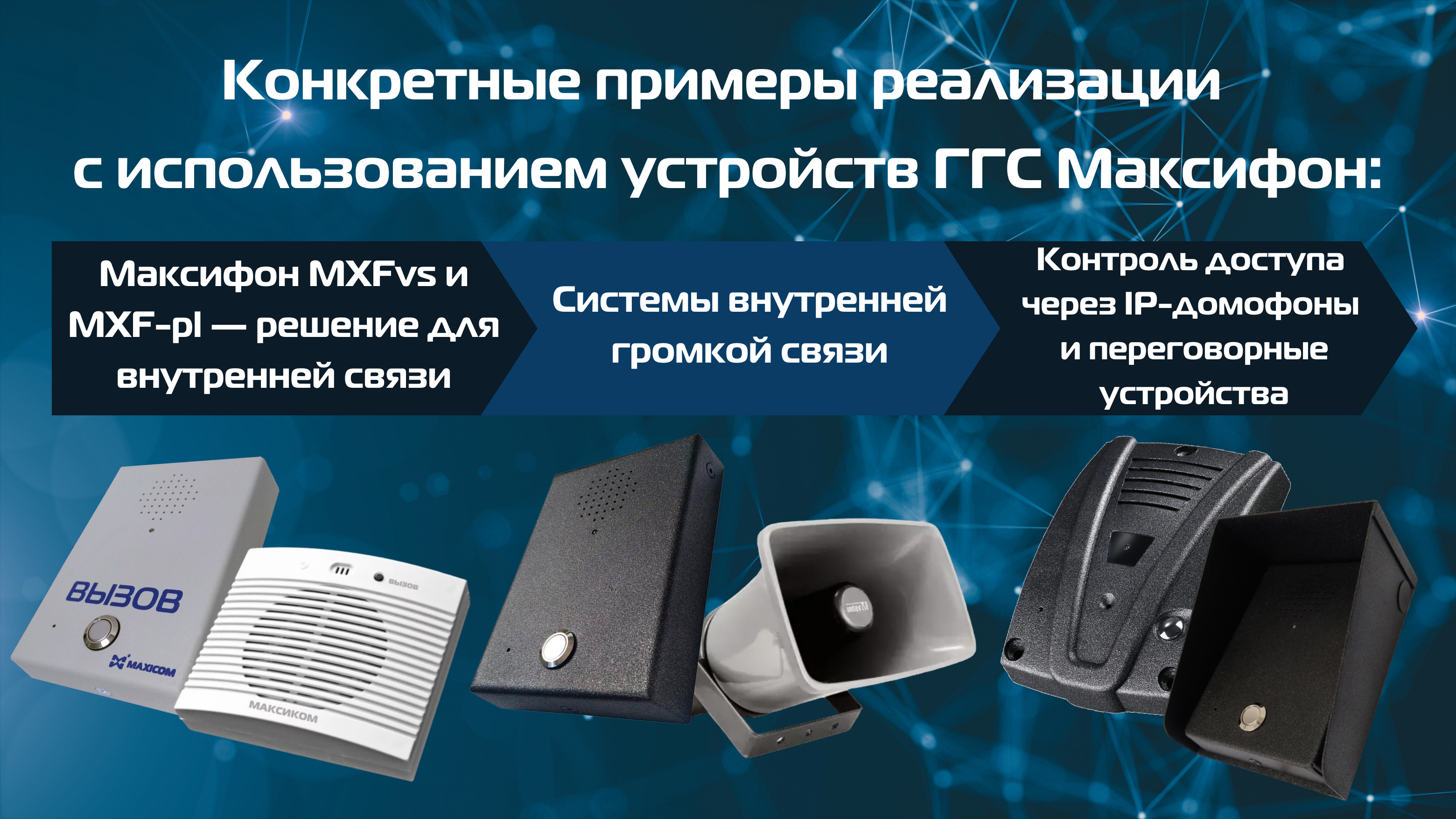 Конкретные примеры реализации с использованием устройств ГГС Максифон Конкретные примеры реализации с использованием устройств ГГС Максифон